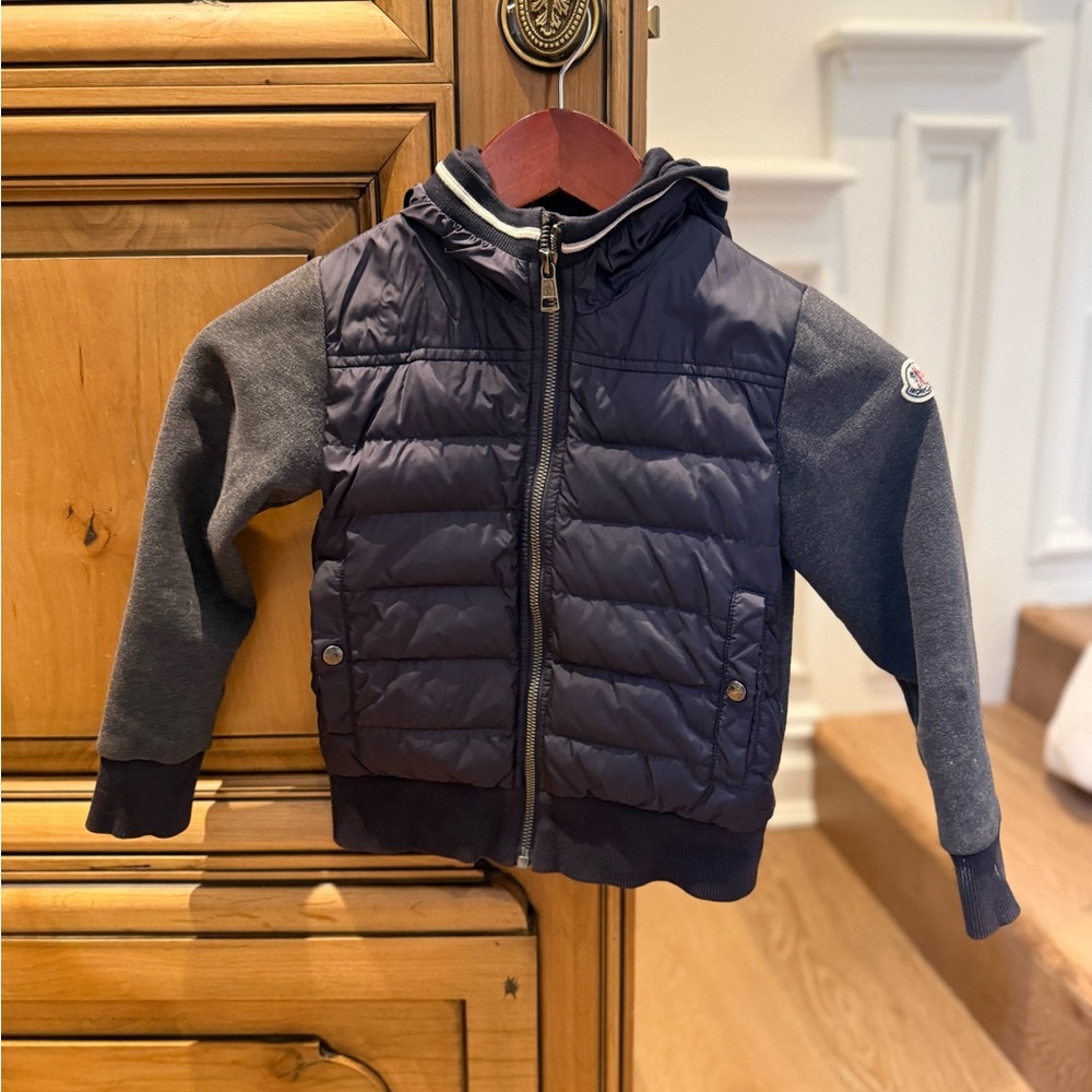 Moncler Navy and Gray Hooded Jacket